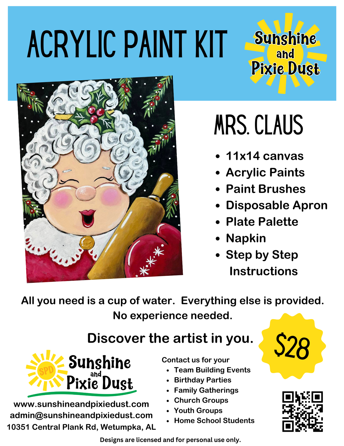 Mrs Claus Paint Kit