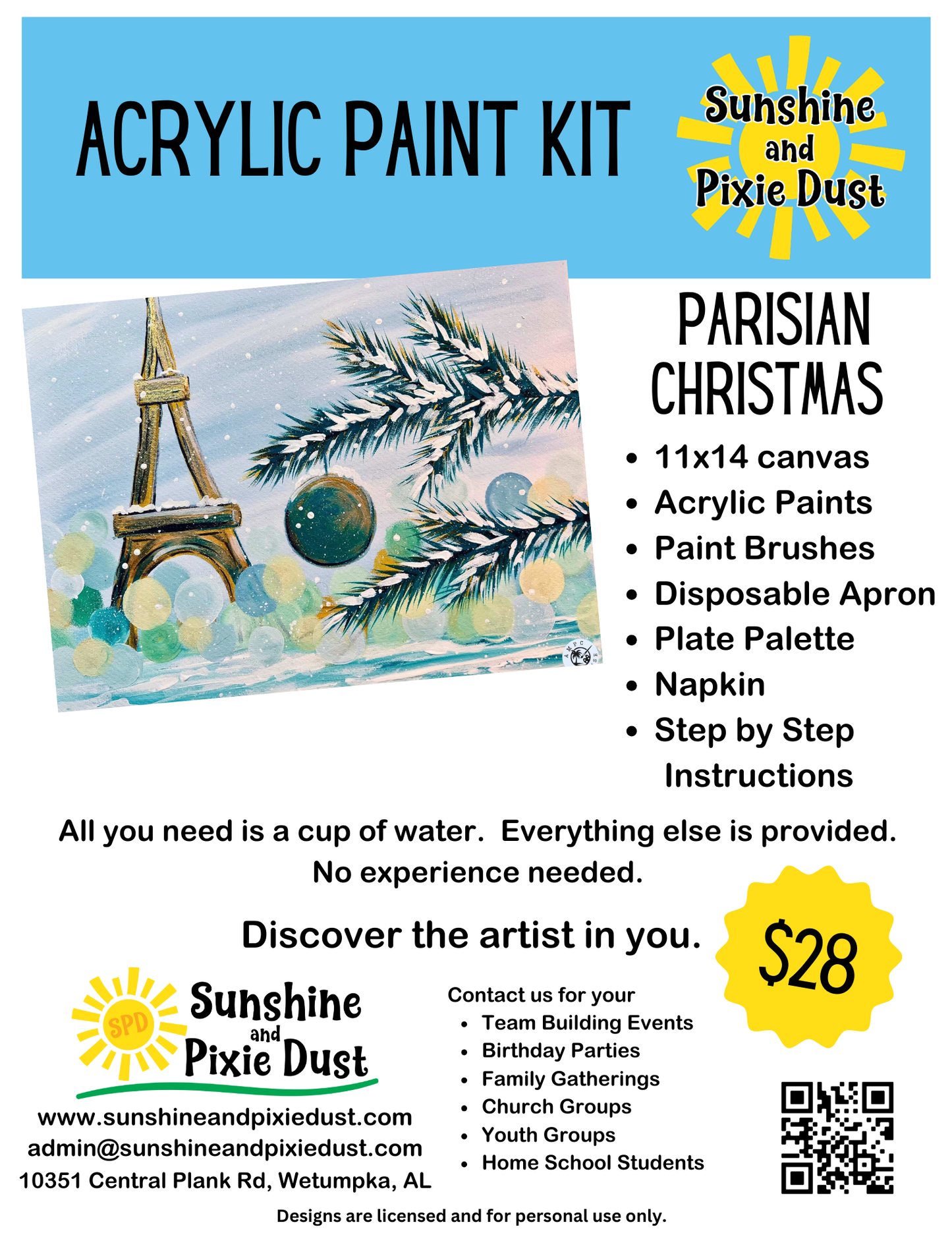 Parisian Christmas Paint Kit
