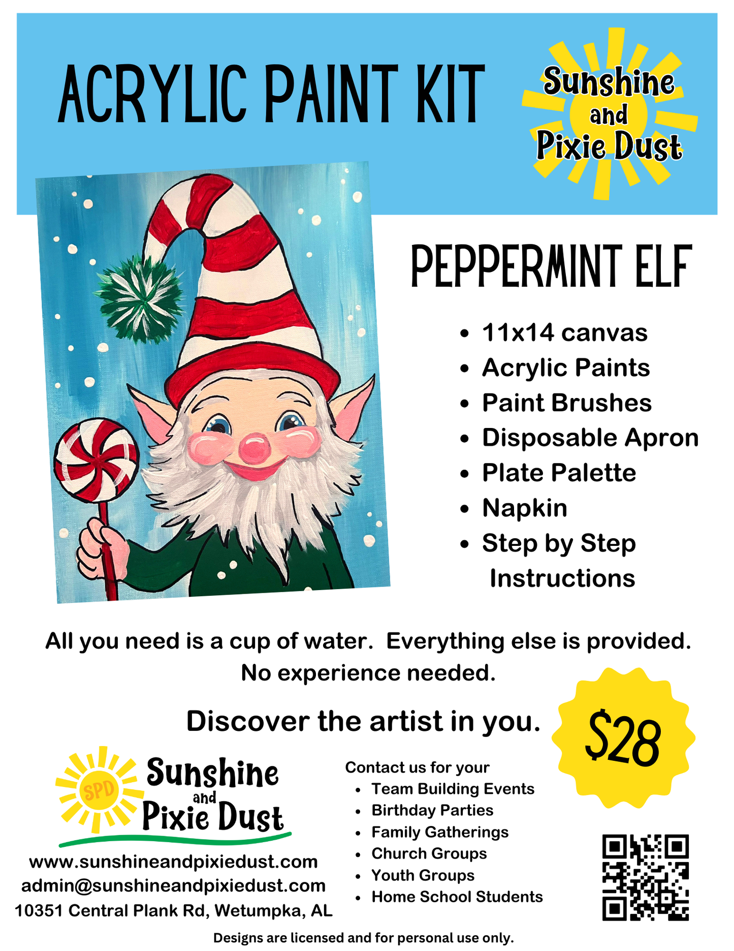 Peppermint Elf Paint Kit