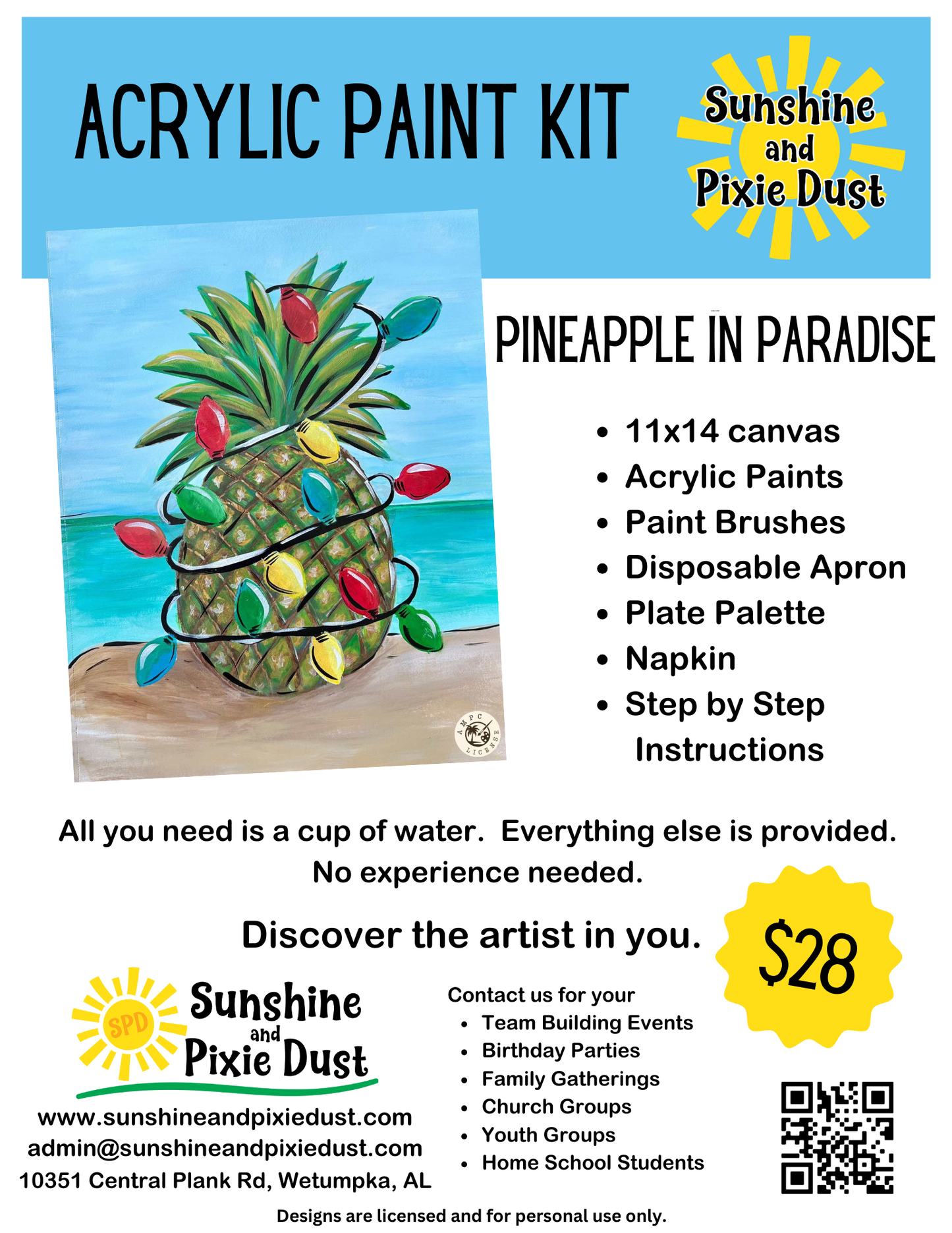 Pineapple in Paradise Paint Kit