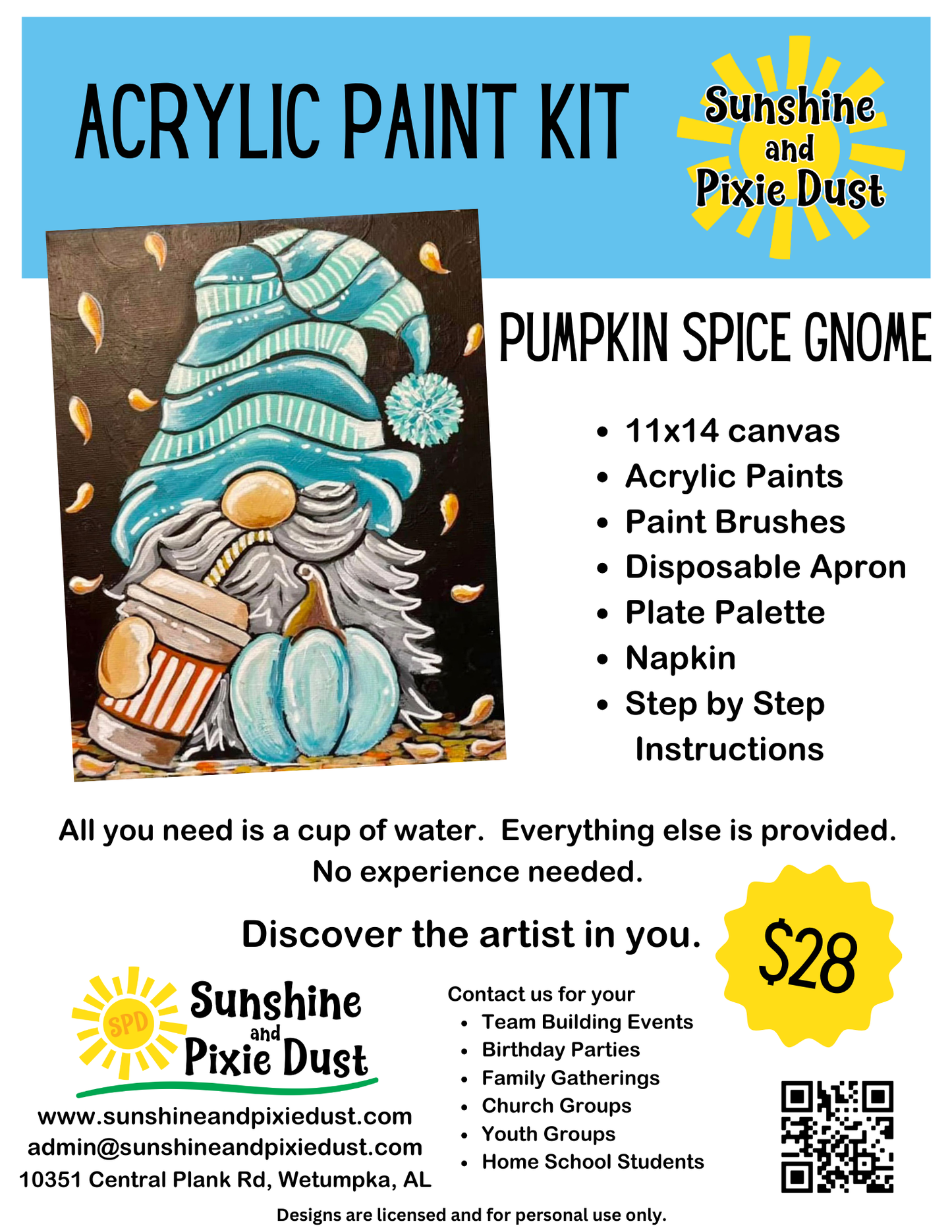 Pumpkin Spice Gnome Paint Kit