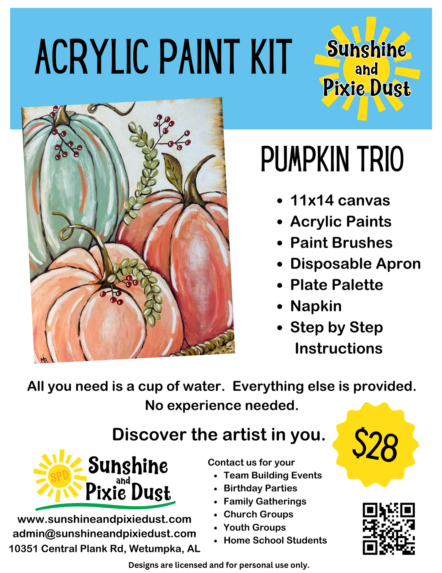 Pumpkin Trio Paint Kit
