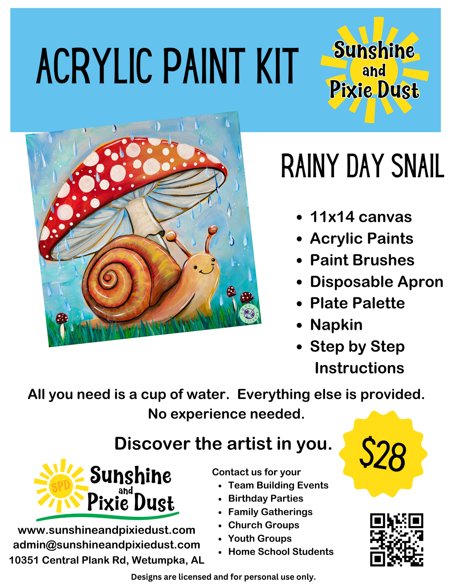 Rainy Day Snail Paint Kit