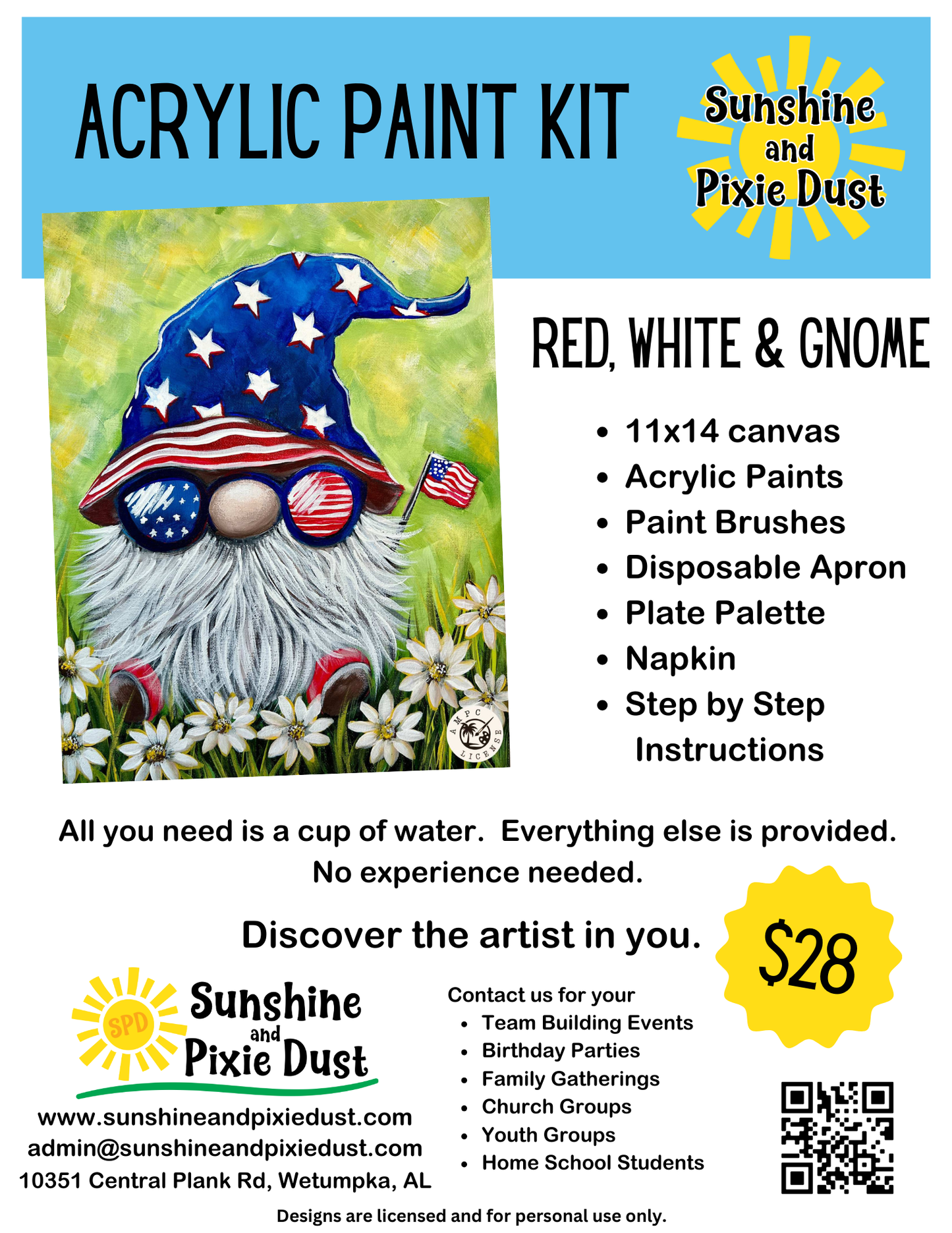 Red, White & Gnome Paint Kit
