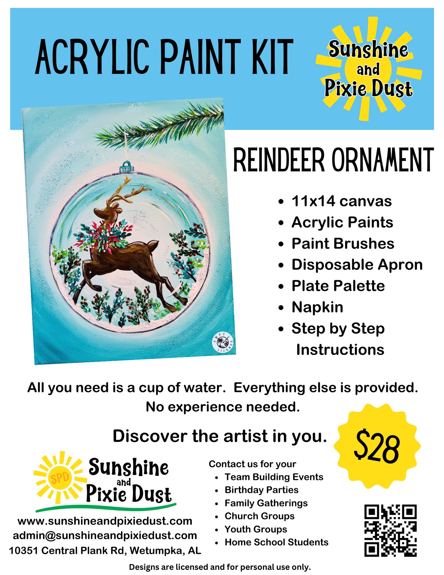 Reindeer Ornament Paint Kit