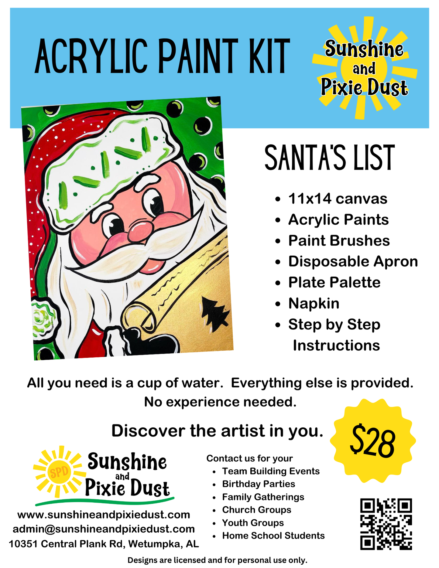 Santa's List Paint Kit