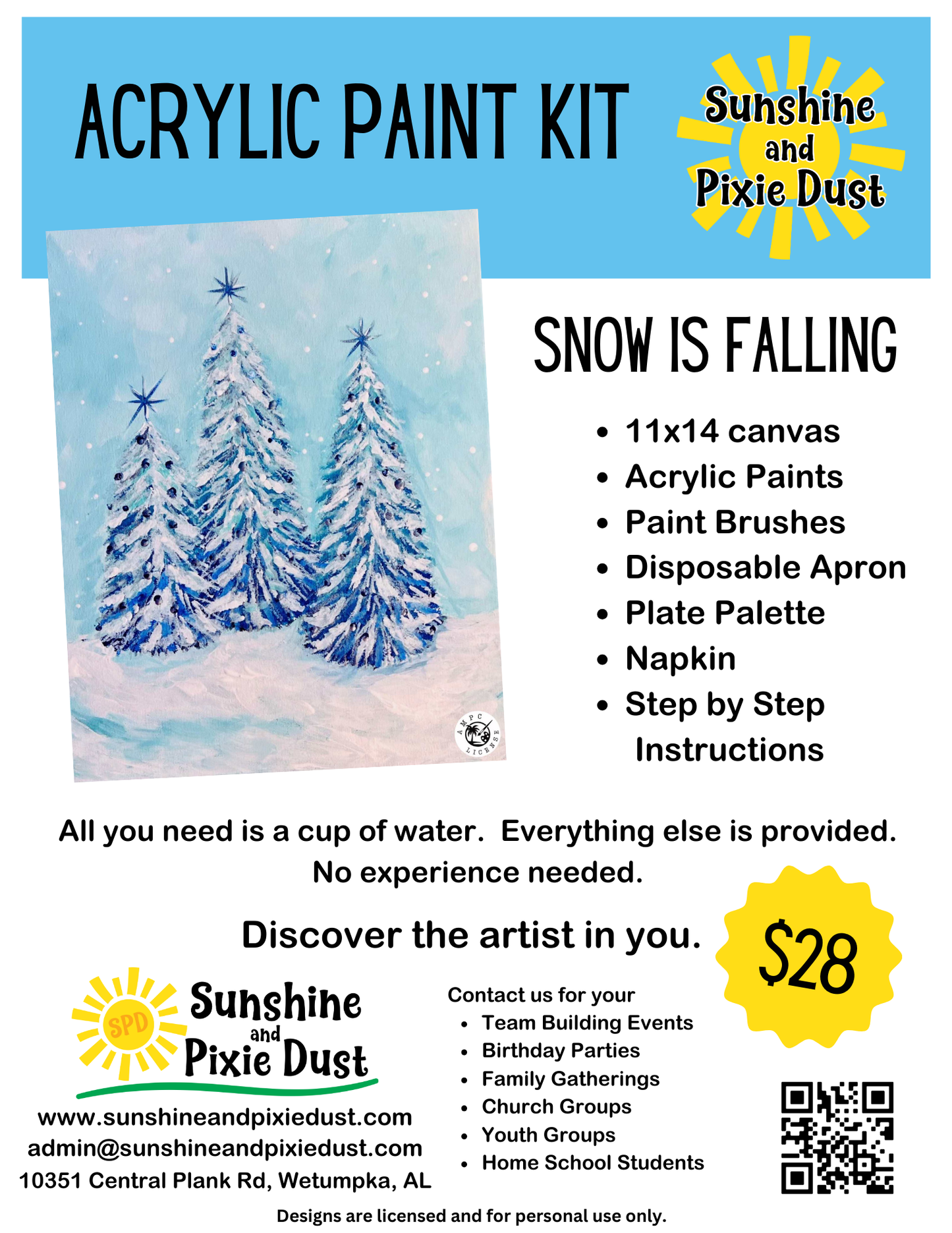 Snow is Falling Paint Kit