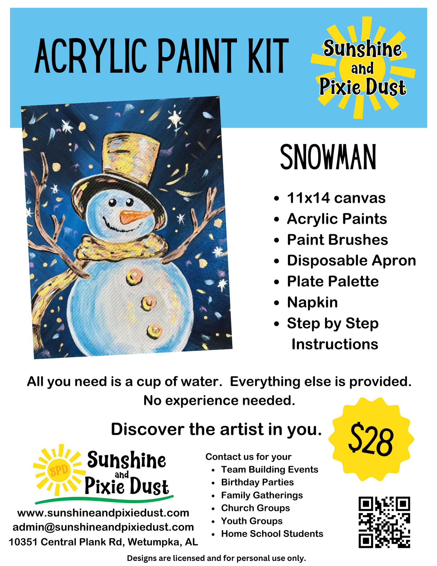Snowman Paint Kit