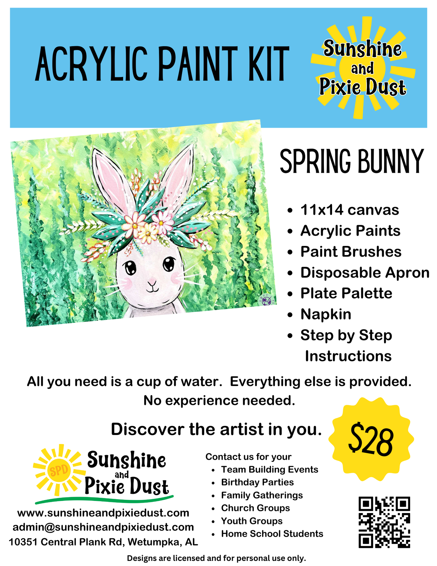 Spring Bunny Paint Kit