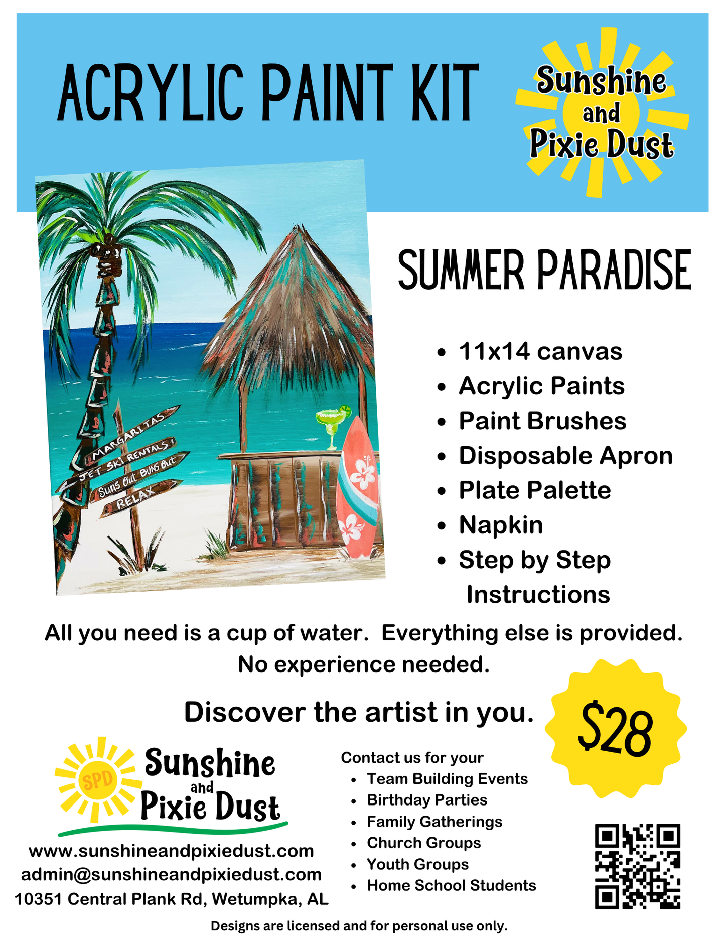 Summer Paradise Paint Kit