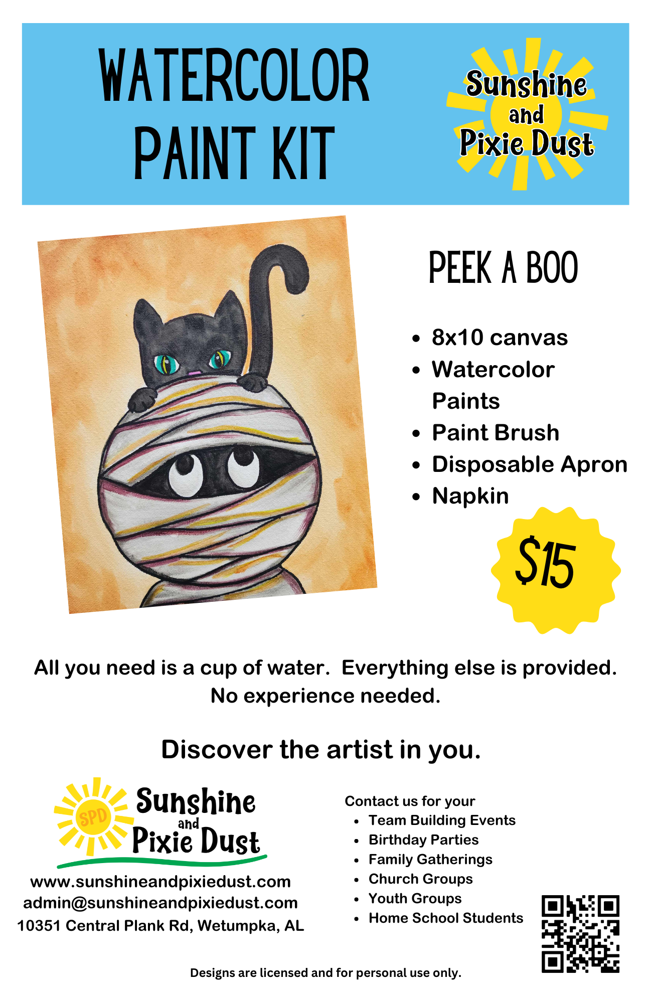 Peek a Boo Watercolor Paint Kit