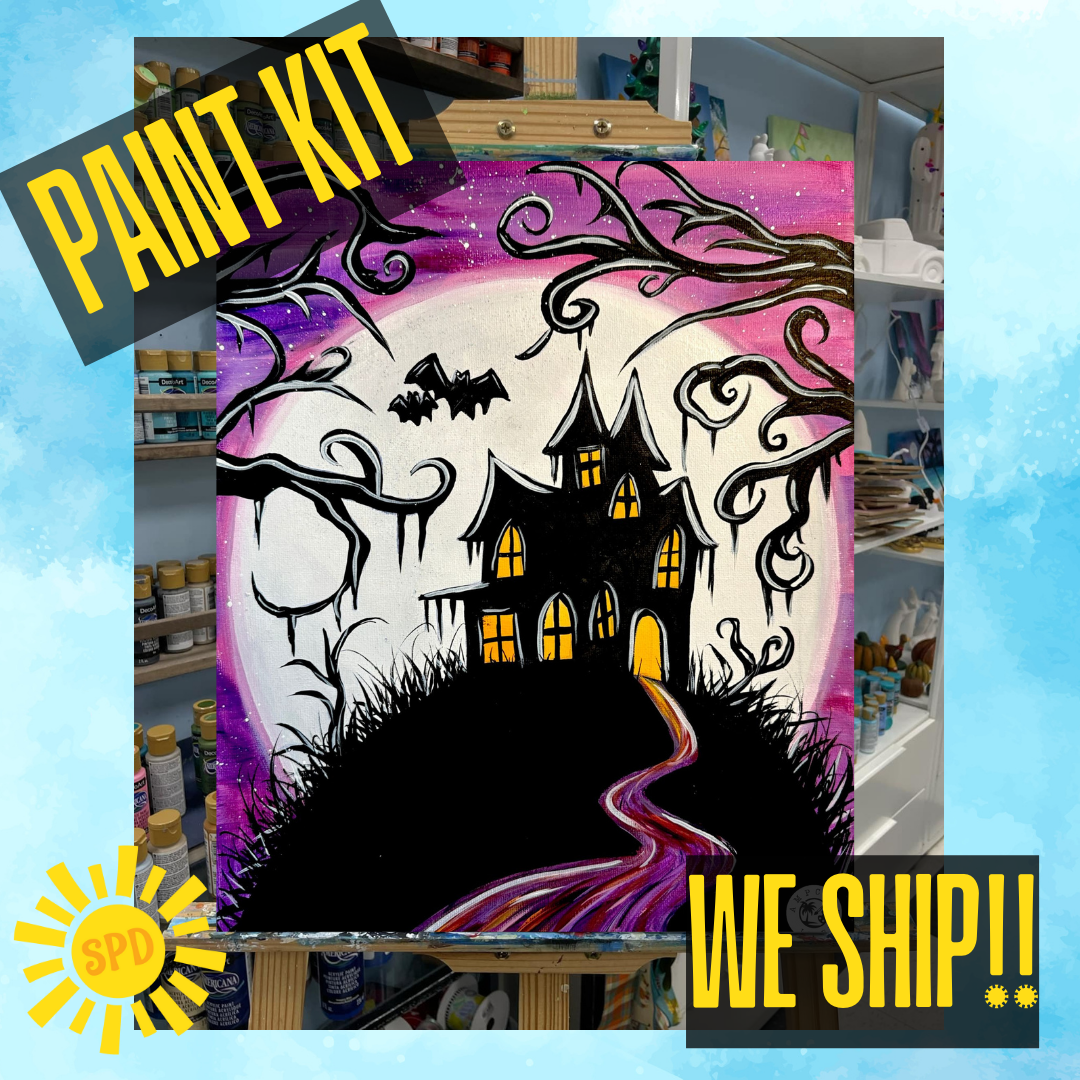 Enter if you Dare Paint Kit – Pre-Drawn Canvas | DIY Paint Kit for All Ages | Easy At-Home Activity | Art Gift