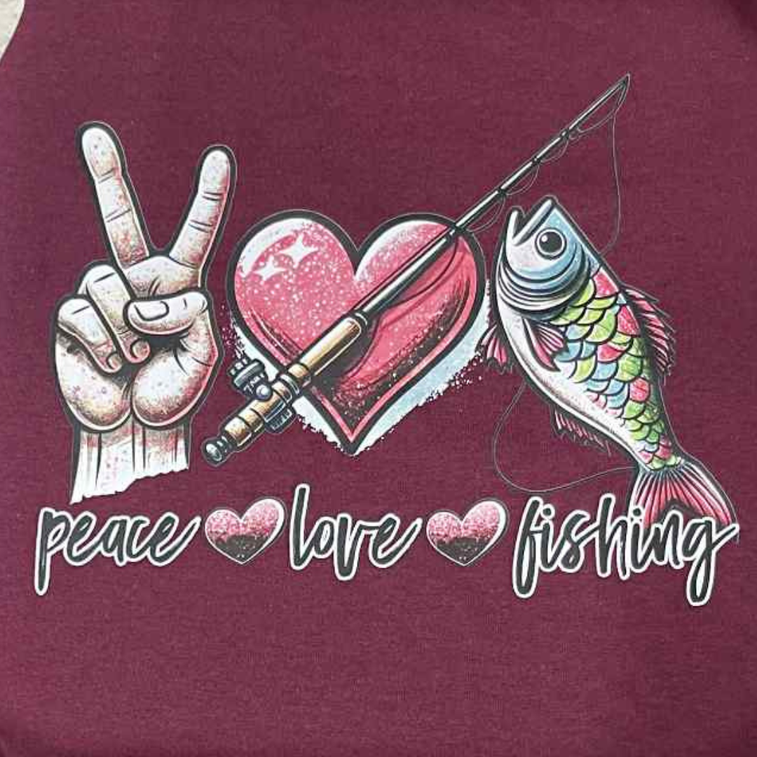 Peace Love Fishing T-Shirt, Heavy Cotton, Unisex Fit