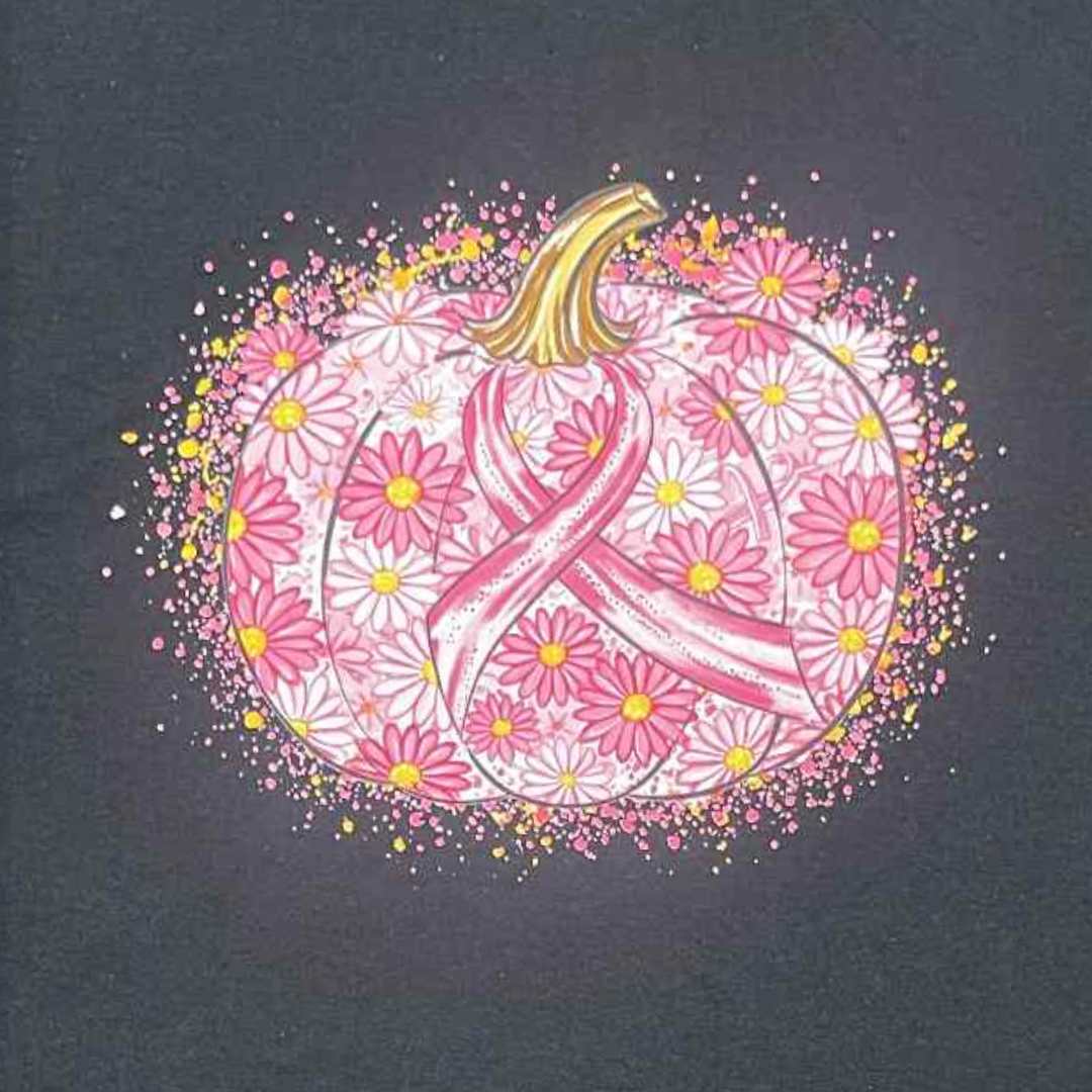 Pink Ribbon Pumpkin Shirt – Breast Cancer Awareness Floral Pumpkin Tee, October Pink Ribbon Support Shirt
