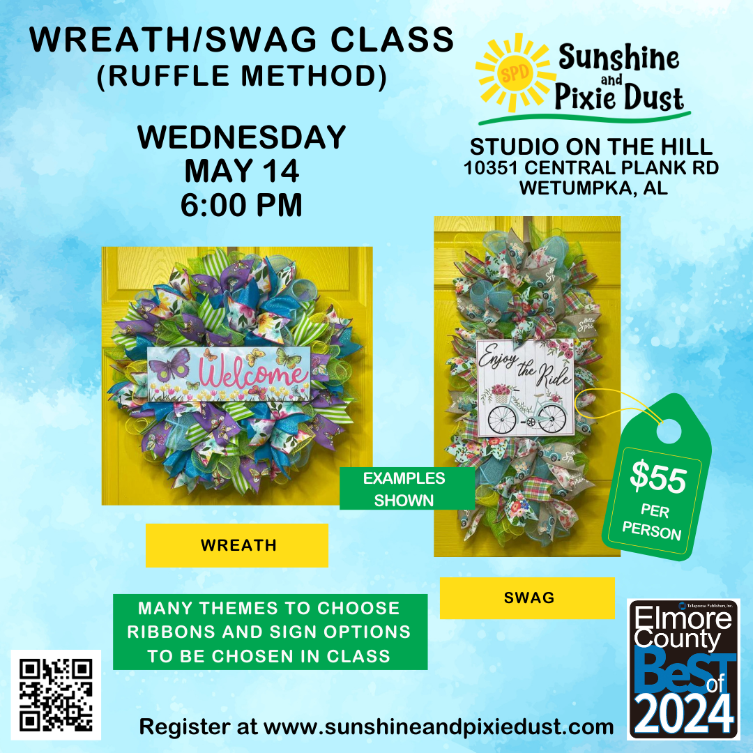 05/14/2025 PM 06:00 Swag/Wreath Class (SPD Studio)