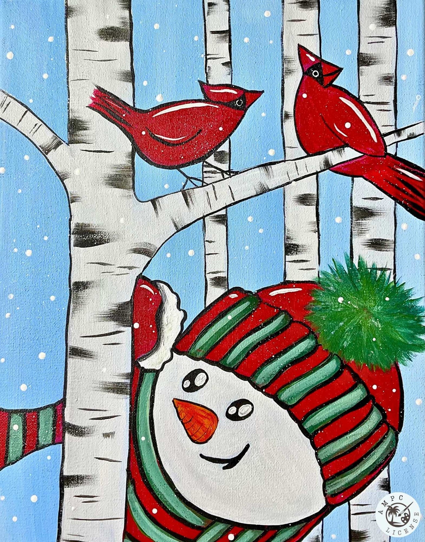 Snowman and Cardinals Paint Kit