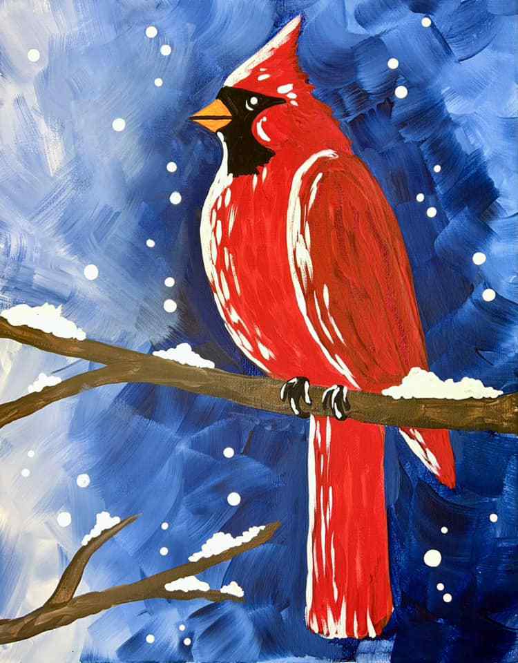 Winter Cardinal Paint Kit