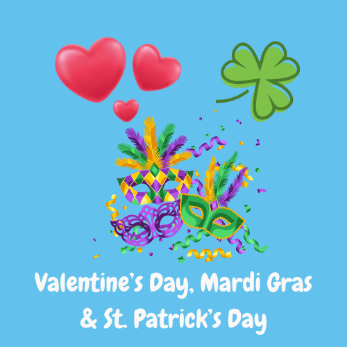 Valentine's Day, Mardi Gras & St. Patrick's Day Acrylic Paint Kits