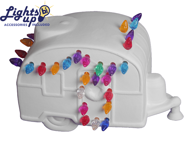 Lighted Christmas Camper Ceramic