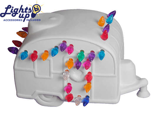 Lighted Christmas Camper Ceramic