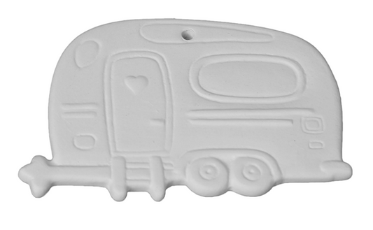 Flat Camper Ornament Ceramic