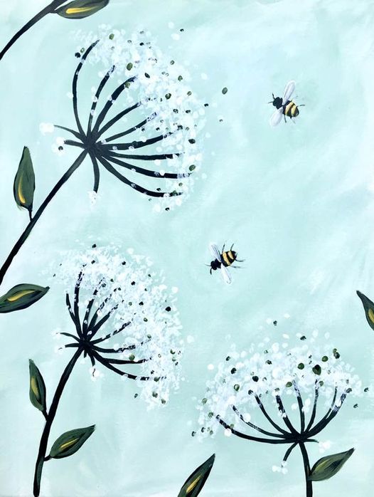 Bees with Dandelions Acrylic Paint Kit