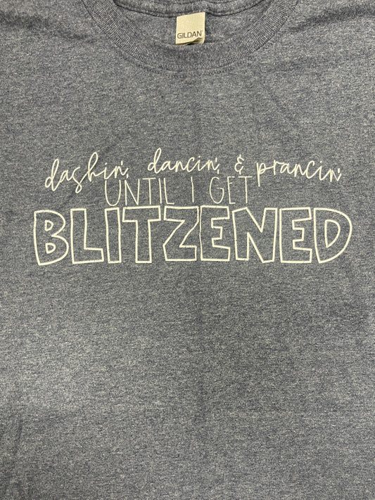 Blitzened Christmas T-Shirt Heather Navy 2XL