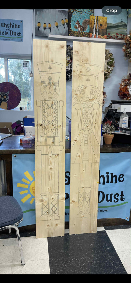 Mr. & Mrs. Nutcracker Porch Leaner Set | Local Pickup or In-Studio Painting