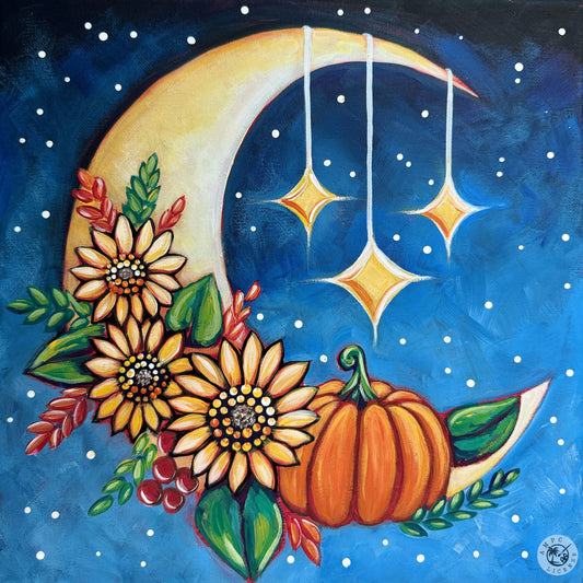 Autumn Glow 11x14 Canvas Paint Kit – DIY Art Set All Ages, Traced Canvas, Brushes & Instructions, Quality Craft Project Gift