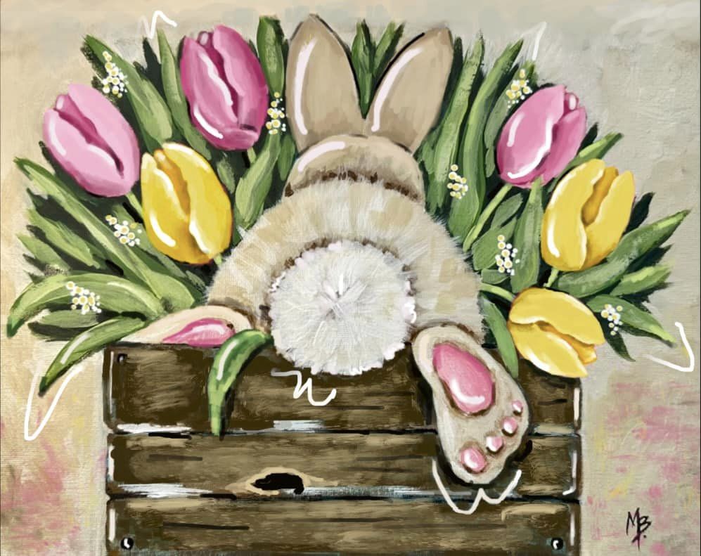 Boxed Bunny Blooms Acrylic Paint Kit