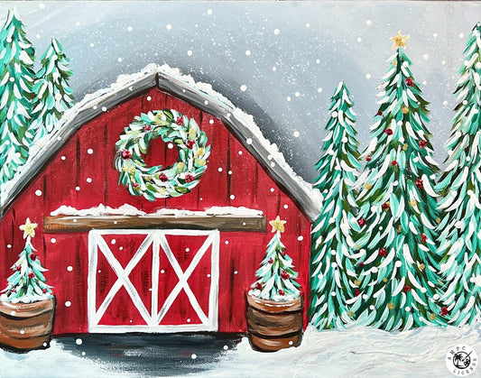 Christmas Barn Acrylic Paint Kit