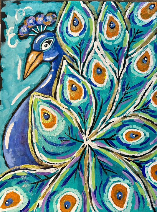 Colorful Peacock Acrylic Paint Kit