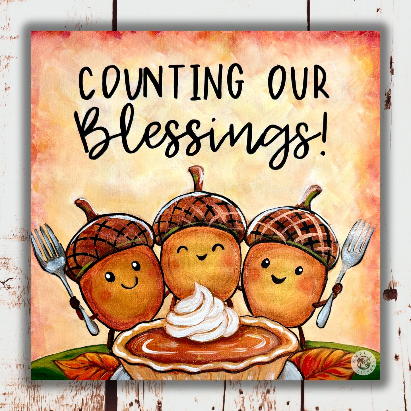 Counting our Blessings 11x14 Canvas Paint Kit – DIY Art Set All Ages, Traced Canvas, Brushes & Instructions, Quality Craft Project Gift
