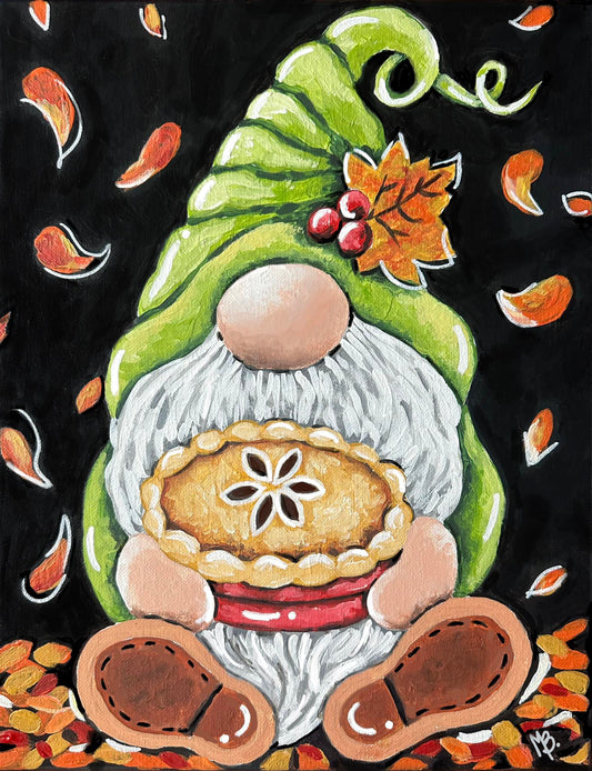 Cutie Pie Gnome 11x14 Canvas Paint Kit – DIY Art Set All Ages, Traced Canvas, Brushes & Instructions, Quality Craft Project Gift