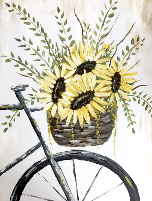 Bike with Sunflowers Acrylic Paint Kit