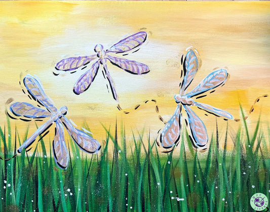 Dragonflies at Sunrise Acrylic Paint Kit