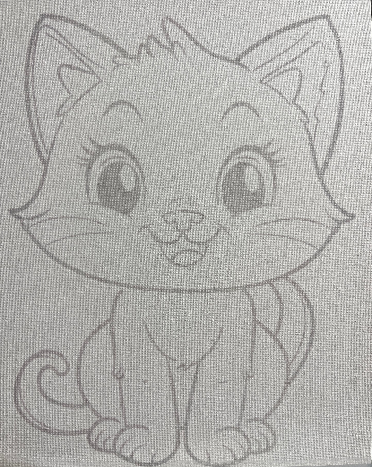 Cat 8x10 Canvas Board Paint Kit - DIY Art Set All Ages, Traced Design, Paint & Brush, Quality Craft Project Gift