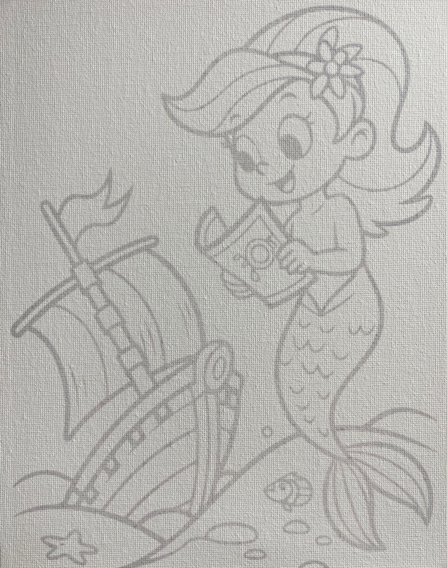 Mermaid 8x10 Canvas Board Paint Kit - DIY Art Set All Ages, Traced Design, Paint & Brush, Quality Craft Project Gift