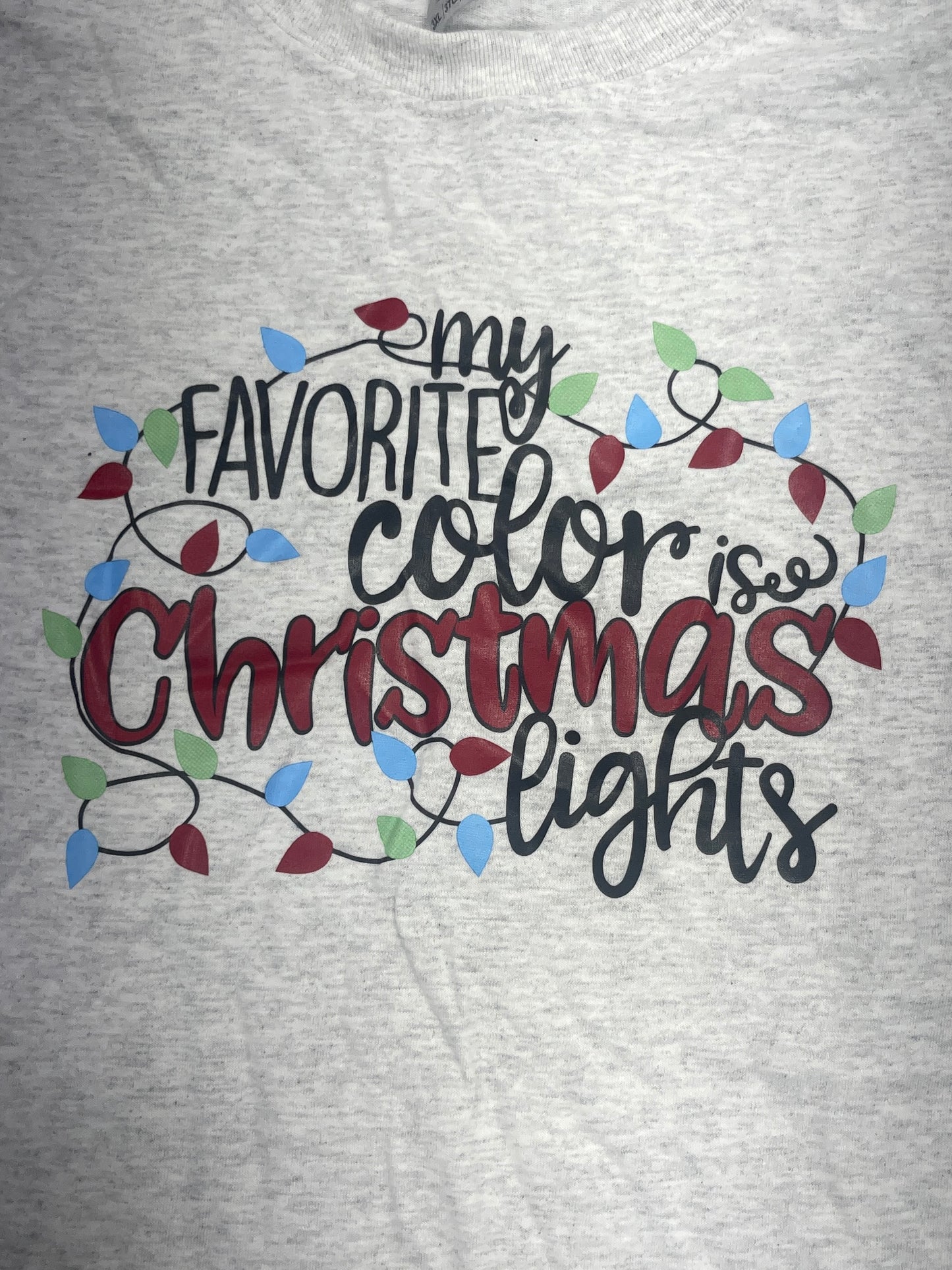 My Favorite Color Christmas T-Shirt Heather Light Gray 3XL