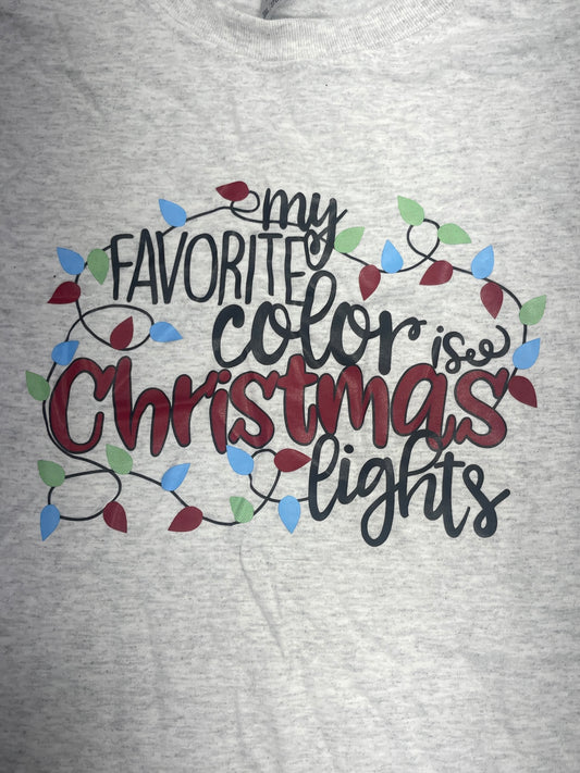 My Favorite Color Christmas T-Shirt Heather Light Gray 3XL