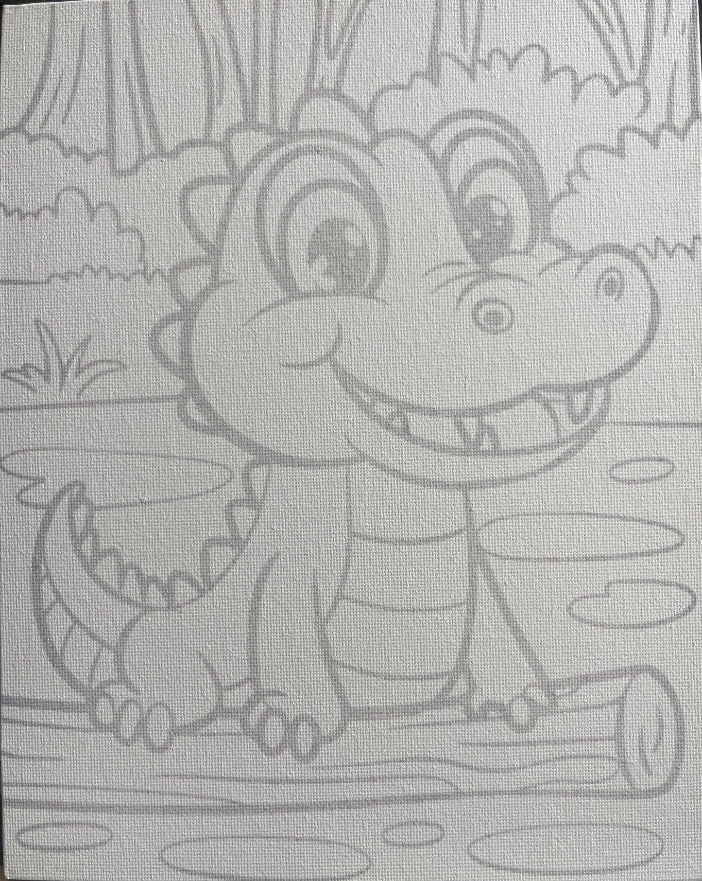 Alligator Canvas Board Paint Kit - DIY Art Set All Ages, Traced Design, Paint & Brush, Quality Craft Project Gift