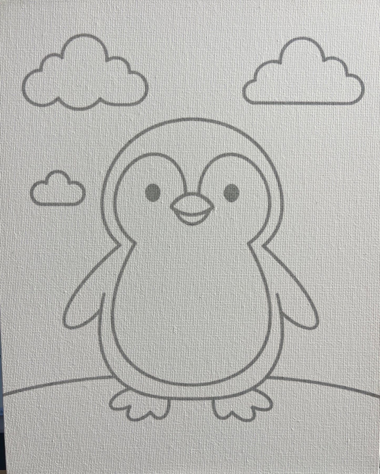 Penguin 8x10 Canvas Board Paint Kit - DIY Art Set All Ages, Traced Design, Paint & Brush, Quality Craft Project Gift