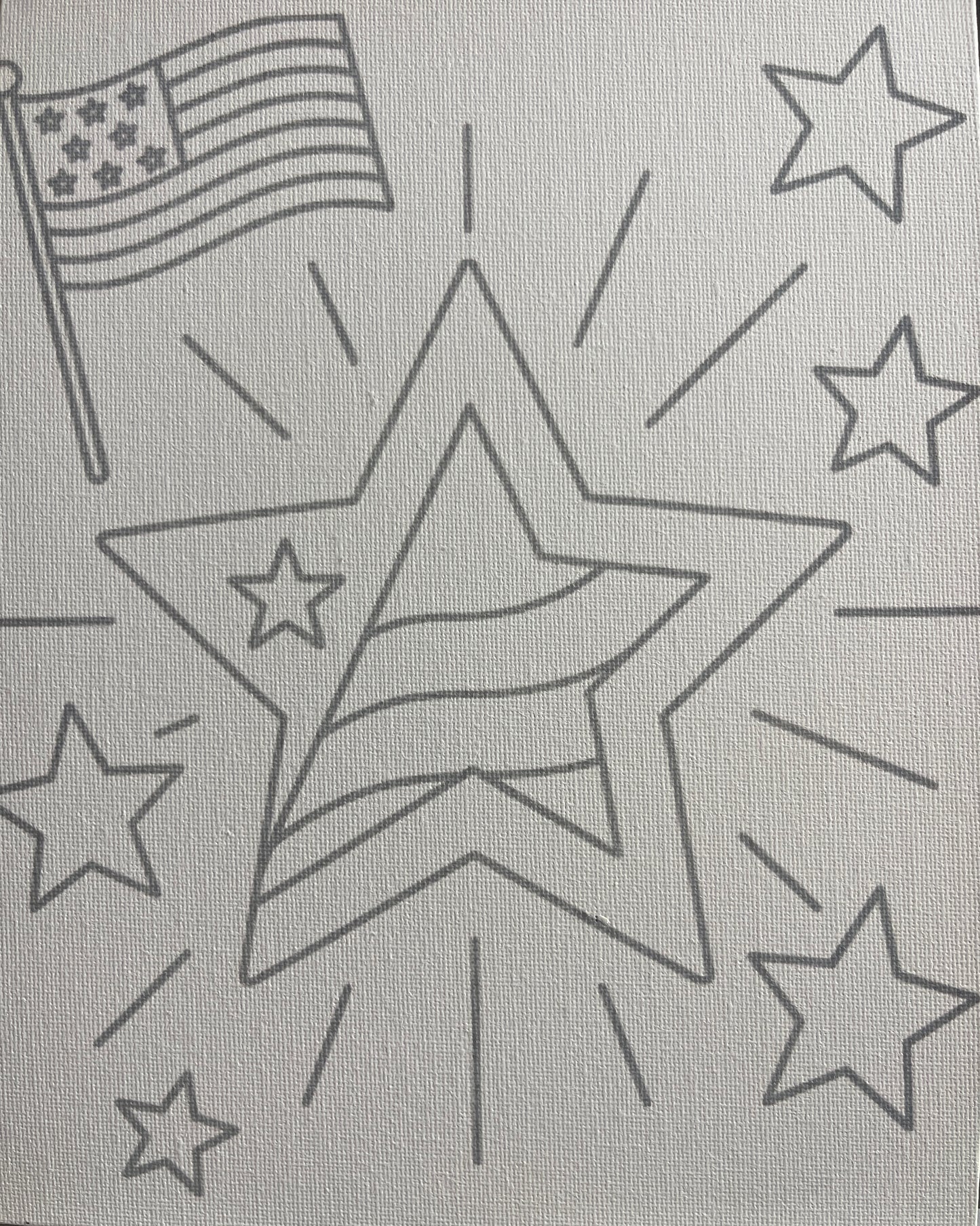 Patriotic Star Canvas Board Paint Kit - DIY Art Set All Ages, Traced Design, Paint & Brush, Quality Craft Project Gift