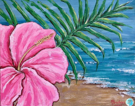 Glimpse of Paradise 11x14 Canvas Paint Kit – DIY Art Set All Ages, Traced Canvas, Brushes & Instructions, Quality Craft Project Gift