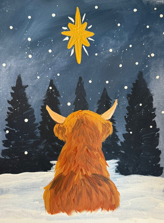 Highlander Hope 11x14 Canvas Paint Kit – DIY Art Set All Ages, Traced Canvas, Brushes & Instructions, Quality Craft Project Gift