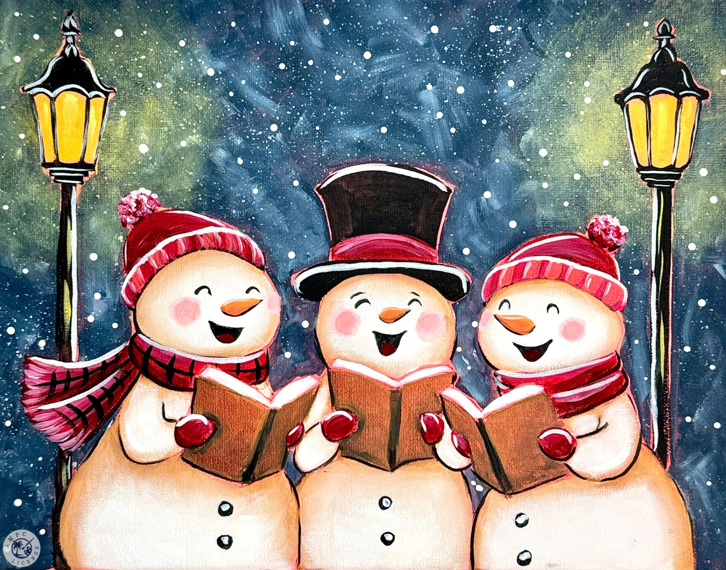 Joyful Carolers 11x14 Canvas Paint Kit – DIY Art Set All Ages, Traced Canvas, Brushes & Instructions, Quality Craft Project Gift