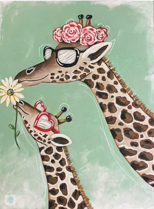 Mommy and Me Giraffes Acrylic Paint Kit