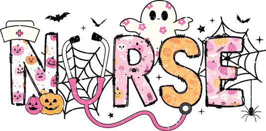 Halloween Nurse Shirt – Breast Cancer Awareness Pink Ghost Nurse Tee, October Halloween Medical Worker Shirt