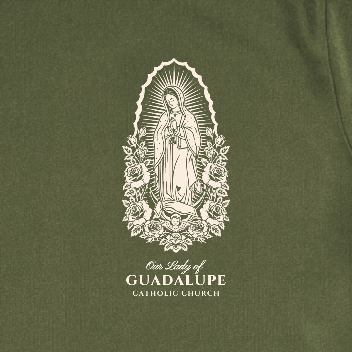 Military Green front design close up