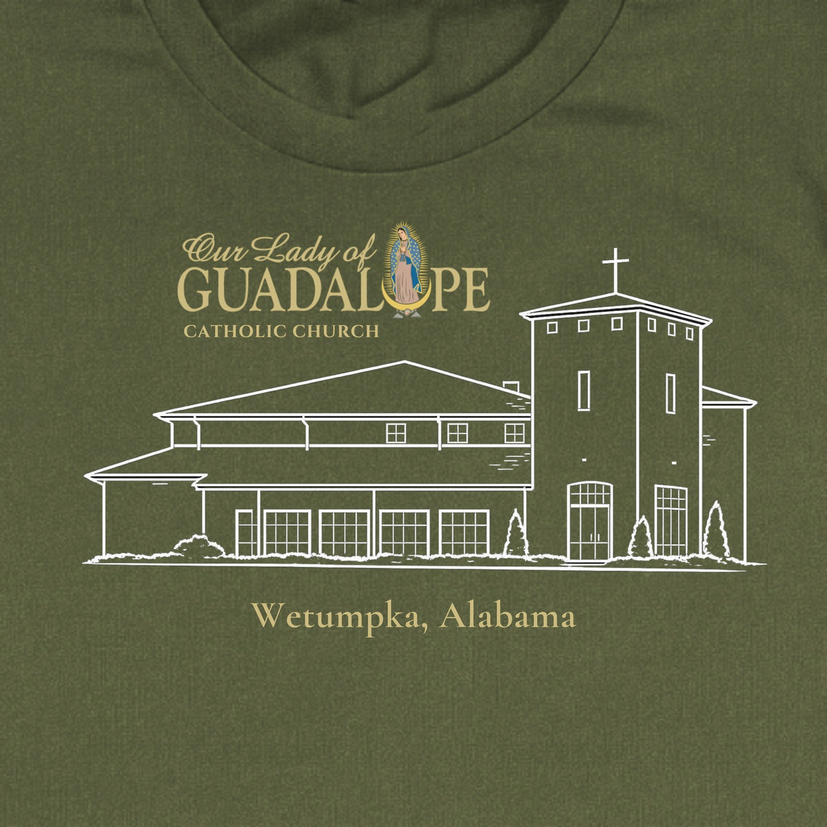 Military Green back design close up